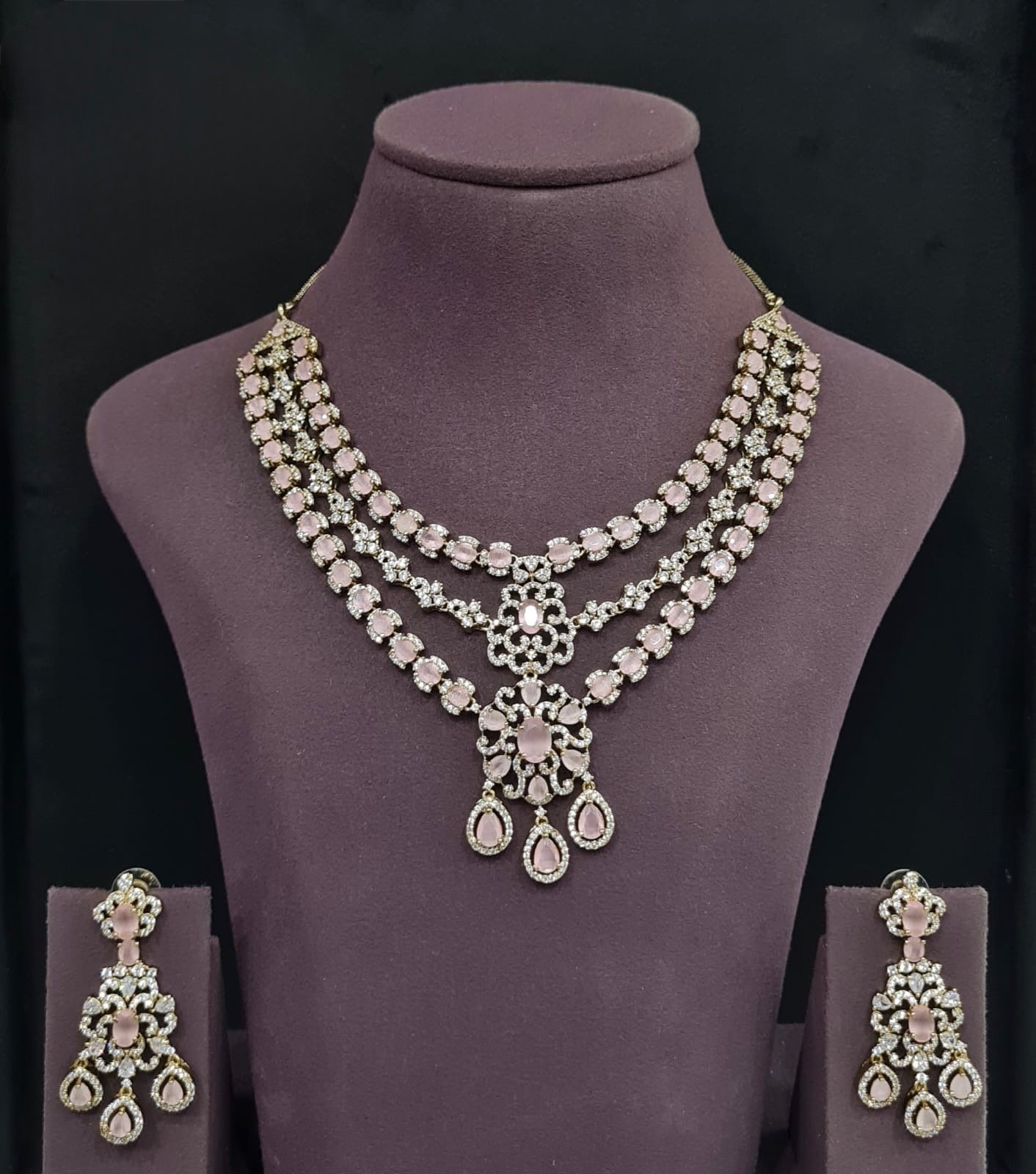 Cz Necklace 11113 - KRISHNA'S SWETA JEWELLERY