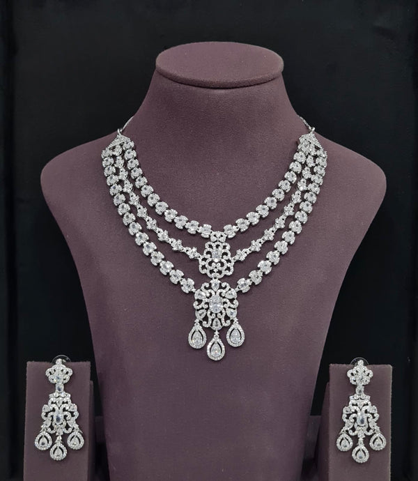 Cz Necklace 11113 - KRISHNA'S SWETA JEWELLERY