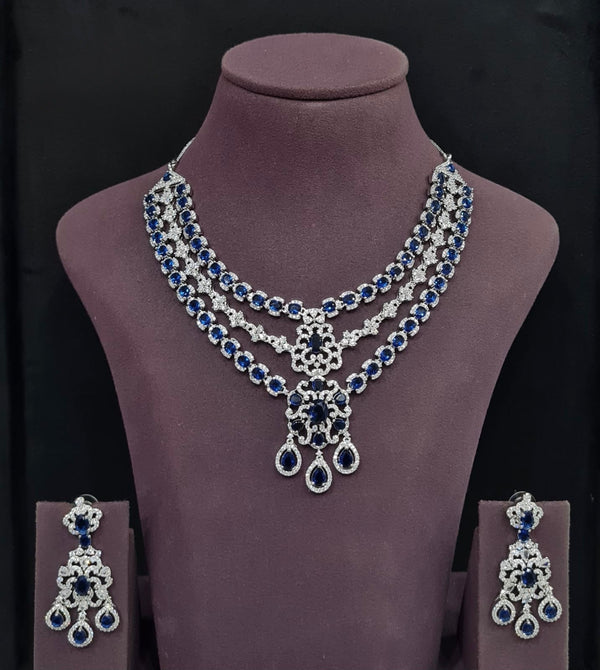 Cz Necklace 11113 - KRISHNA'S SWETA JEWELLERY