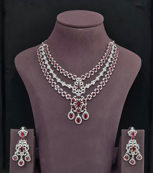 Cz Necklace 11113 - KRISHNA'S SWETA JEWELLERY