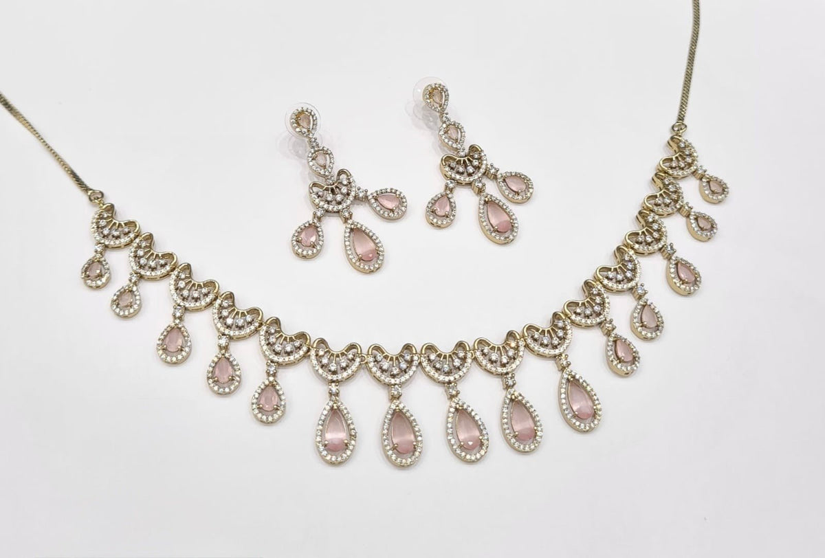 Cz Necklace 11114 - KRISHNA'S SWETA JEWELLERY