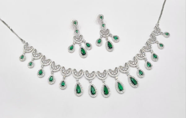 Cz Necklace 11114 - KRISHNA'S SWETA JEWELLERY