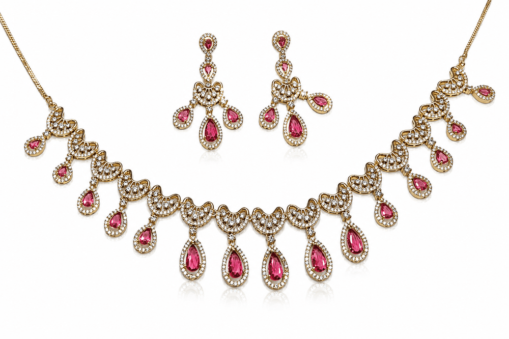 Cz Necklace 11114 - KRISHNA'S SWETA JEWELLERY