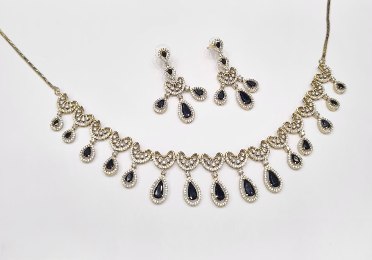 Cz Necklace 11114 - KRISHNA'S SWETA JEWELLERY