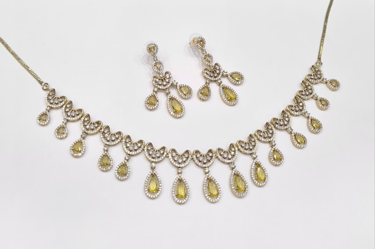 Cz Necklace 11114 - KRISHNA'S SWETA JEWELLERY