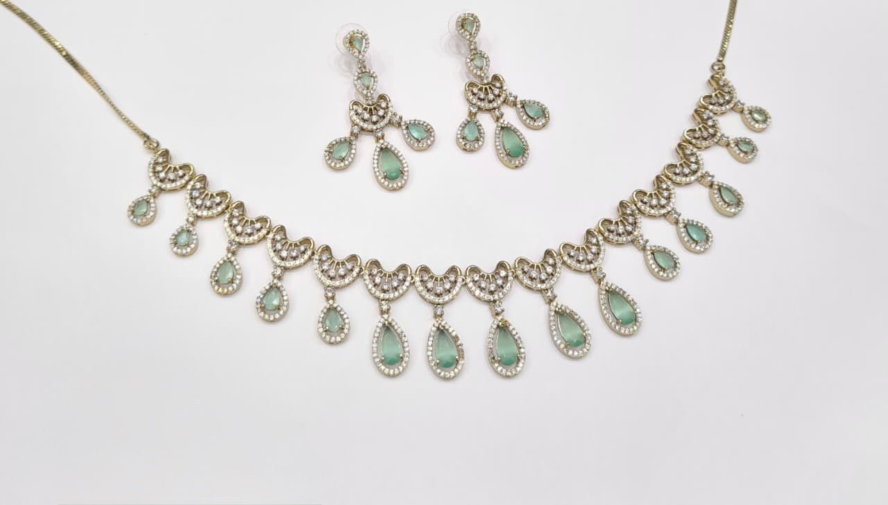 Cz Necklace 11114 - KRISHNA'S SWETA JEWELLERY