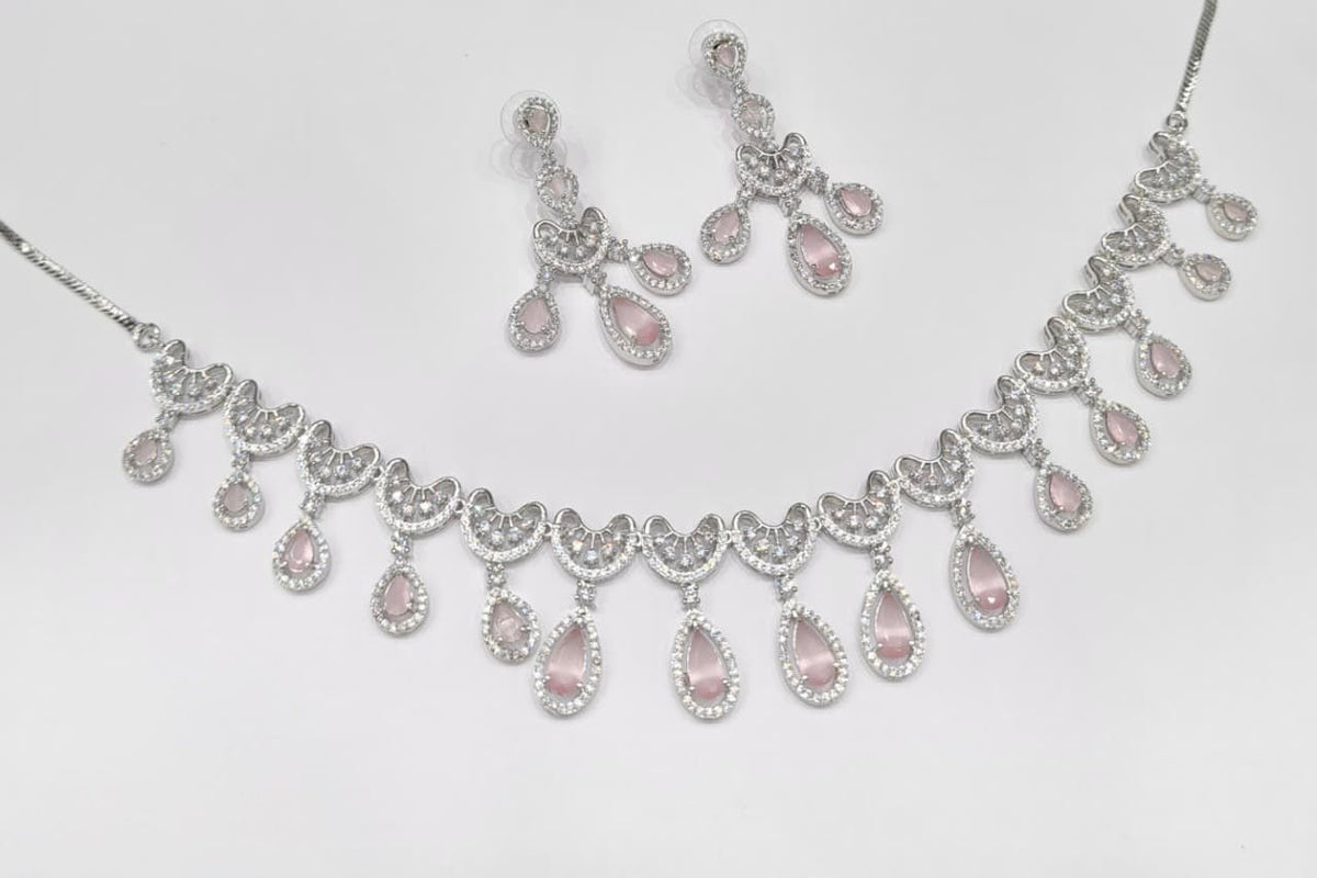 Cz Necklace 11114 - KRISHNA'S SWETA JEWELLERY
