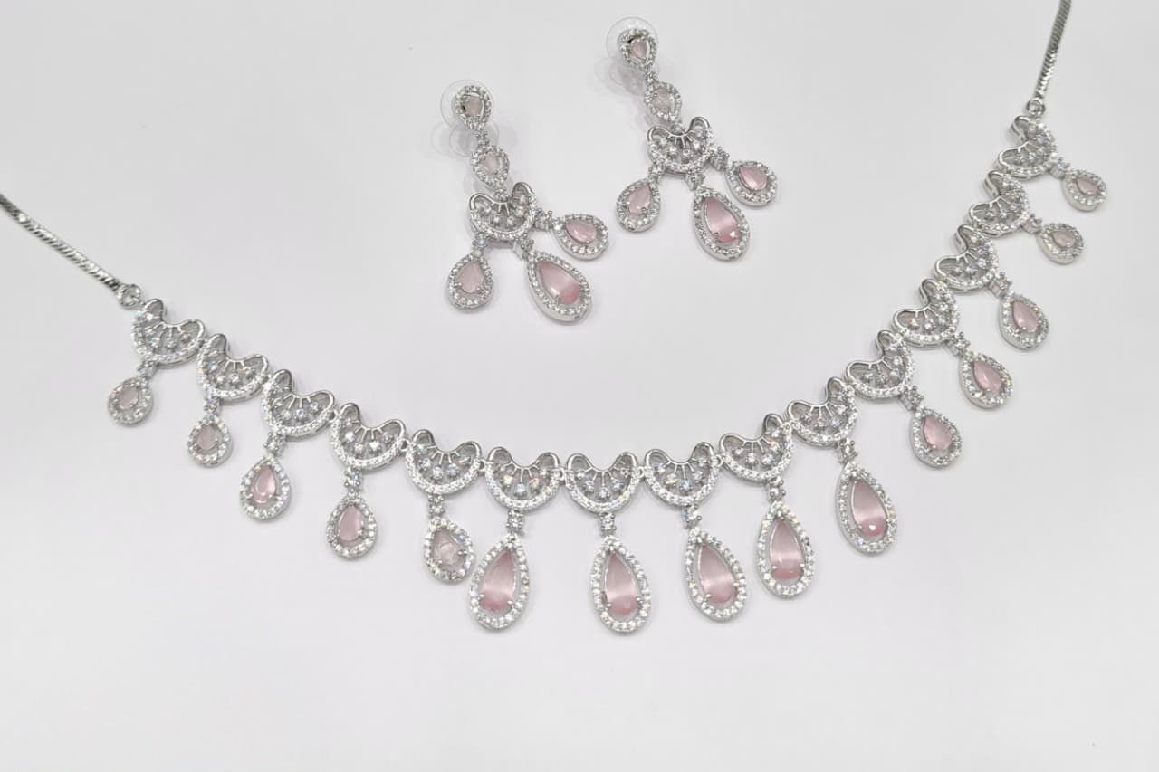 Cz Necklace 11114 - KRISHNA'S SWETA JEWELLERY