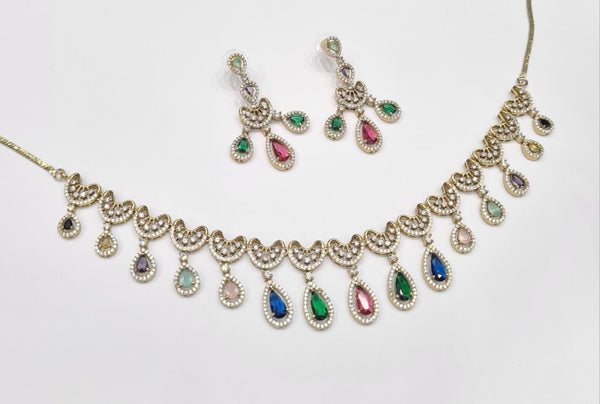 Cz Necklace 11114 - KRISHNA'S SWETA JEWELLERY