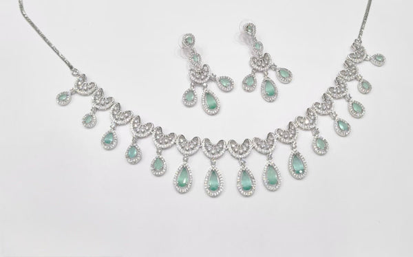 Cz Necklace 11114 - KRISHNA'S SWETA JEWELLERY
