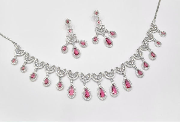 Cz Necklace 11114 - KRISHNA'S SWETA JEWELLERY