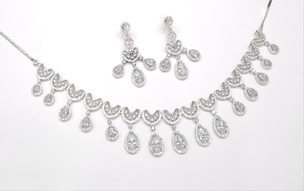 Cz Necklace 11114 - KRISHNA'S SWETA JEWELLERY