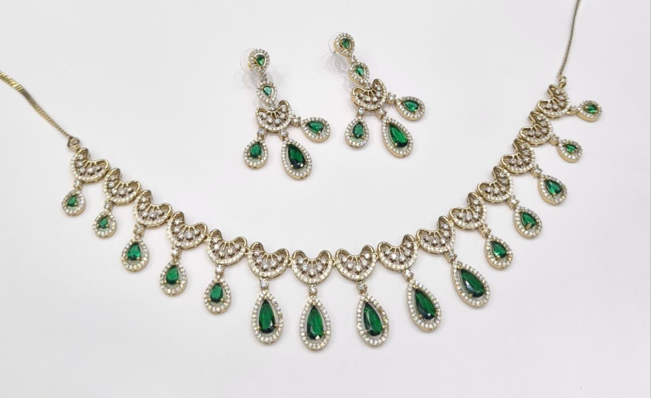 Cz Necklace 11114 - KRISHNA'S SWETA JEWELLERY