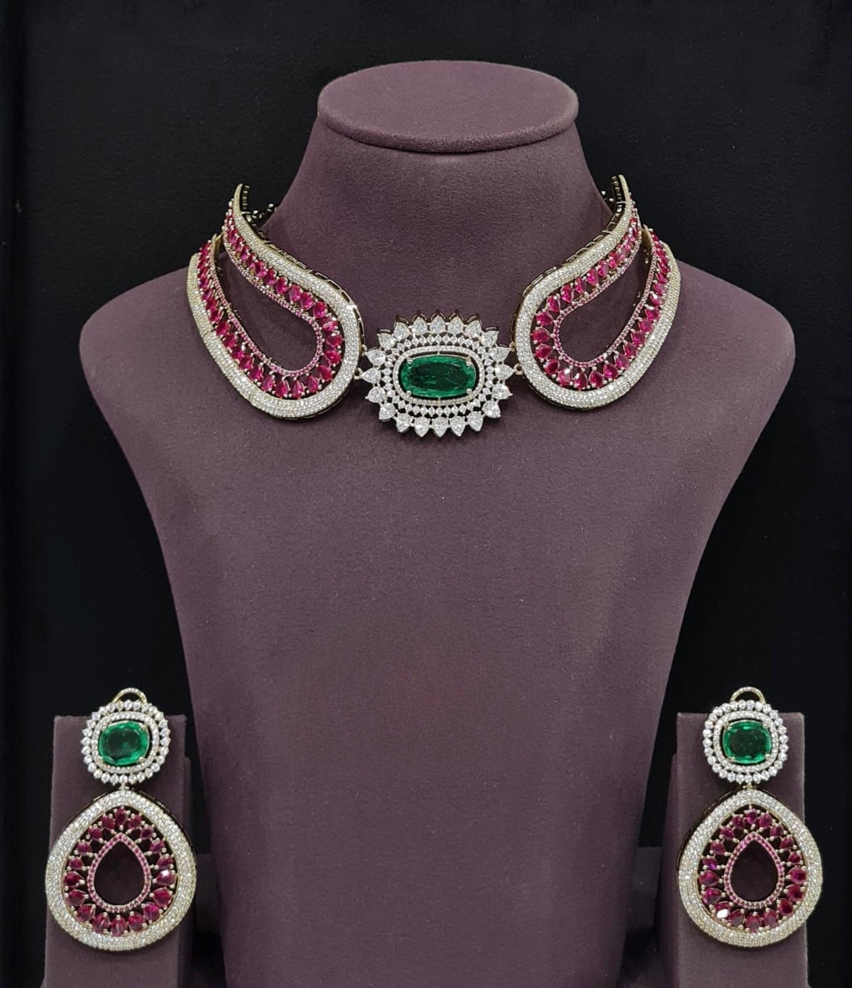 Cz Necklace 11115 - KRISHNA'S SWETA JEWELLERY