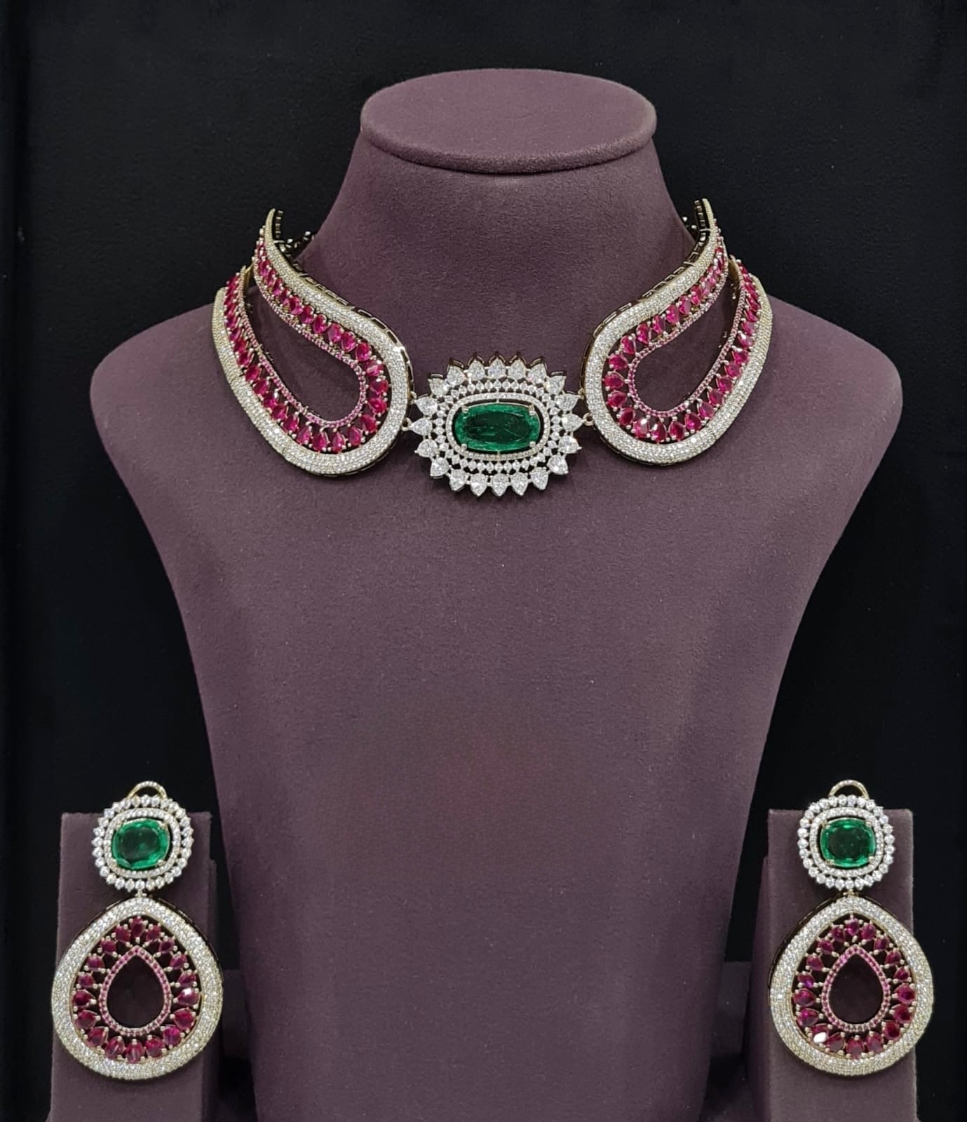 Cz Necklace 11115 - KRISHNA'S SWETA JEWELLERY