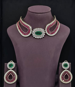 Cz Necklace 11115 - KRISHNA'S SWETA JEWELLERY