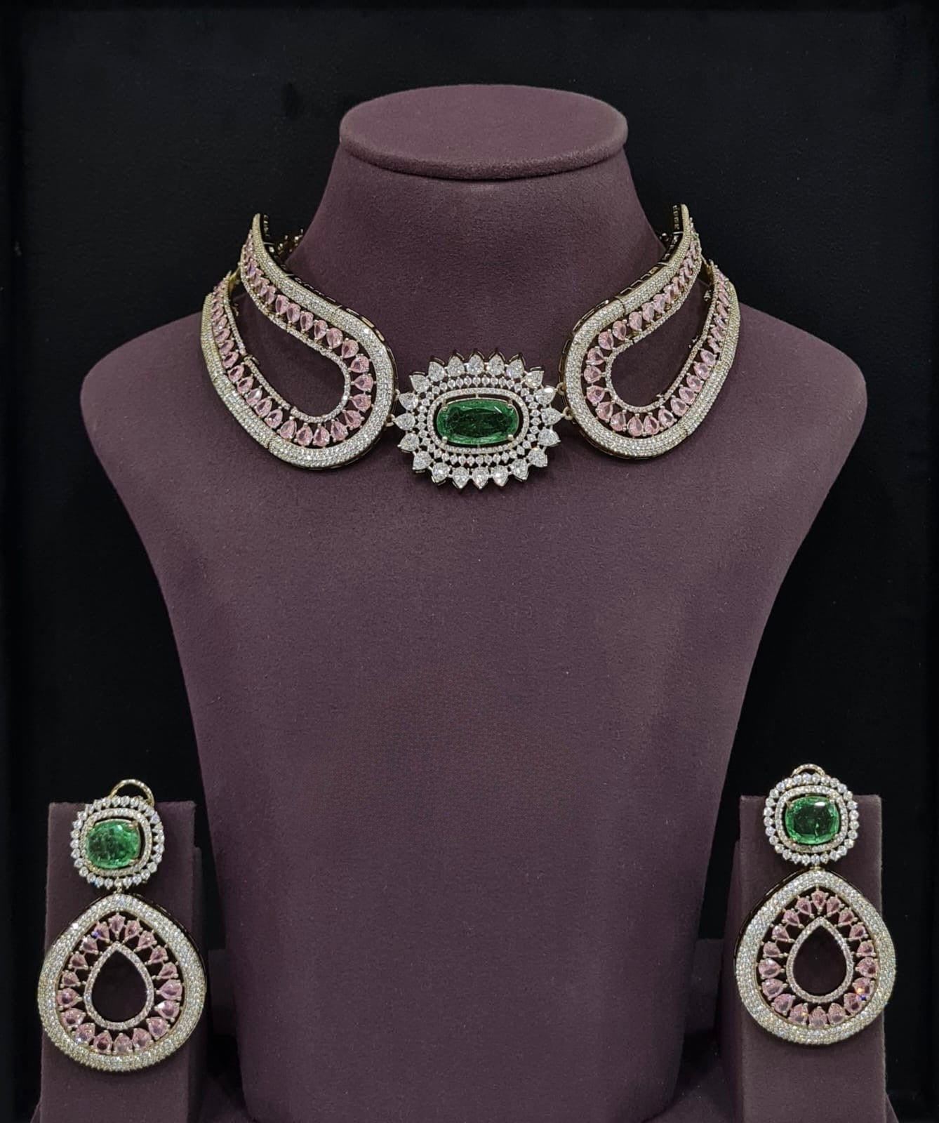 Cz Necklace 11115 - KRISHNA'S SWETA JEWELLERY