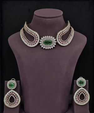 Cz Necklace 11115 - KRISHNA'S SWETA JEWELLERY