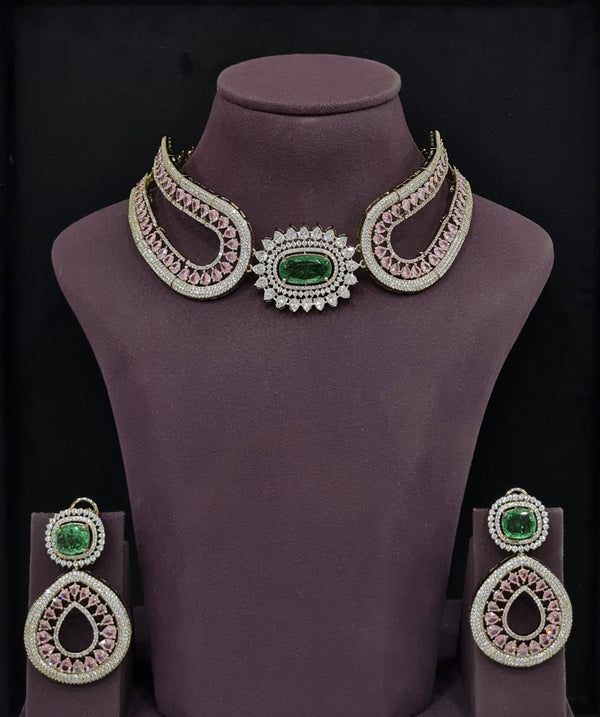 Cz Necklace 11115 - KRISHNA'S SWETA JEWELLERY