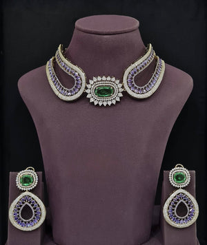 Cz Necklace 11115 - KRISHNA'S SWETA JEWELLERY