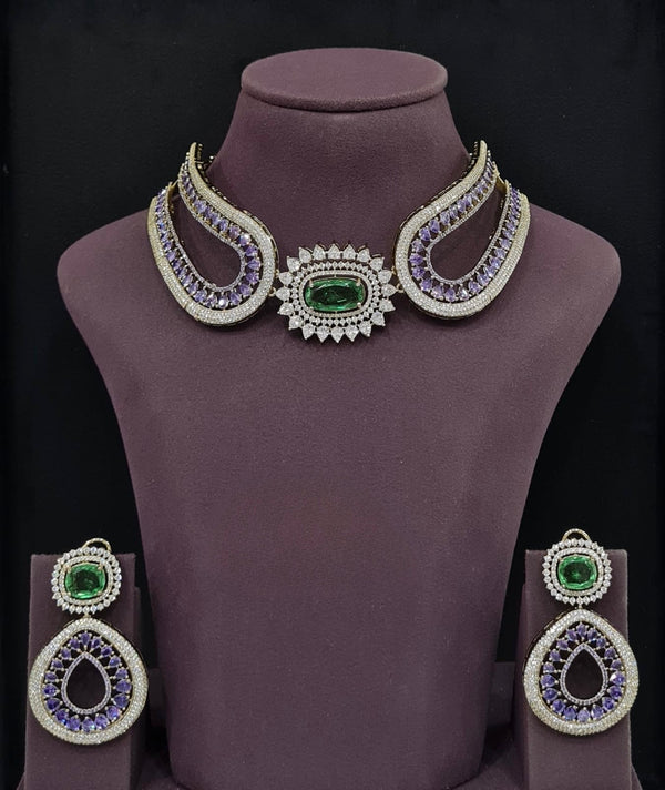 Cz Necklace 11115 - KRISHNA'S SWETA JEWELLERY