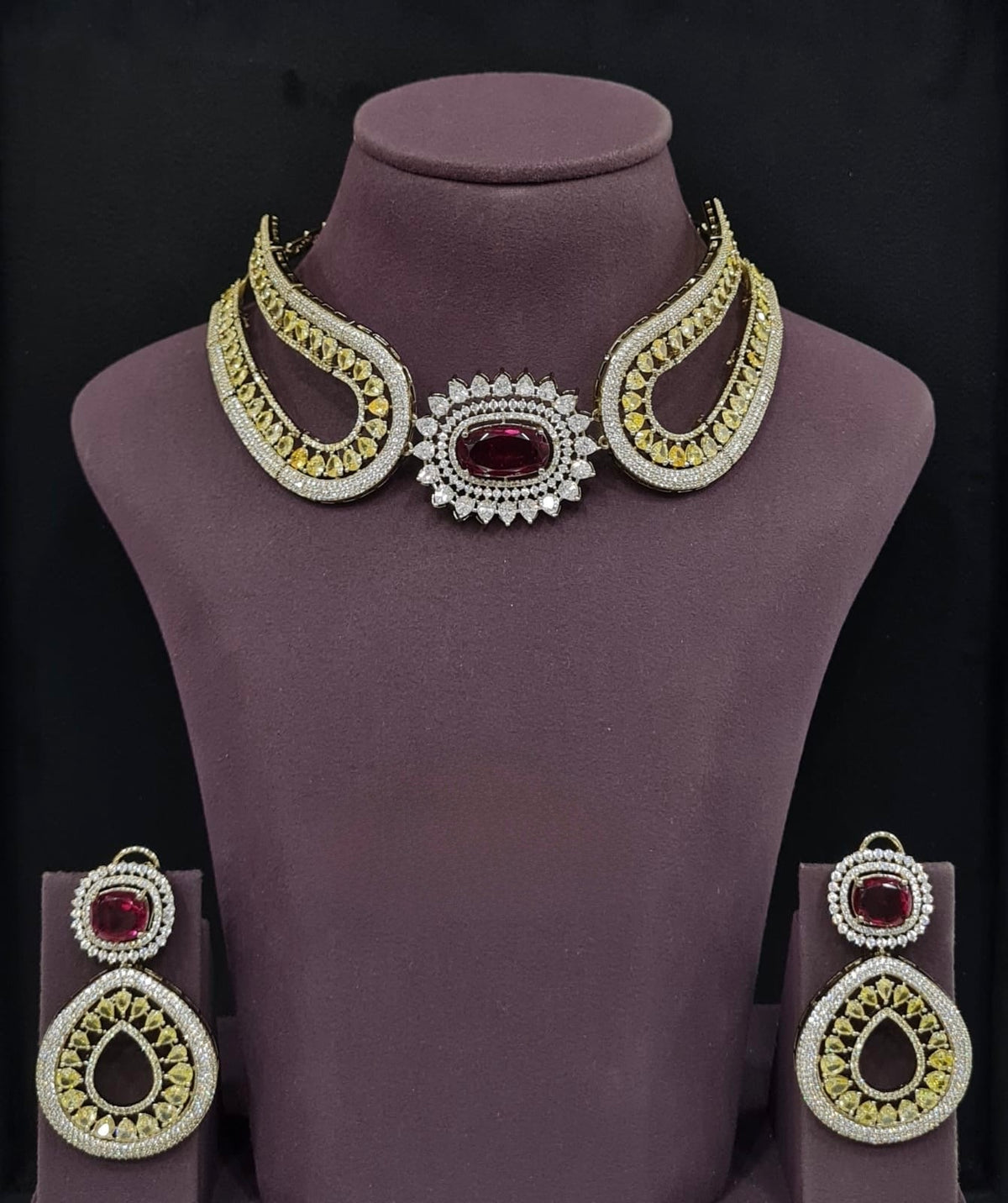 Cz Necklace 11115 - KRISHNA'S SWETA JEWELLERY