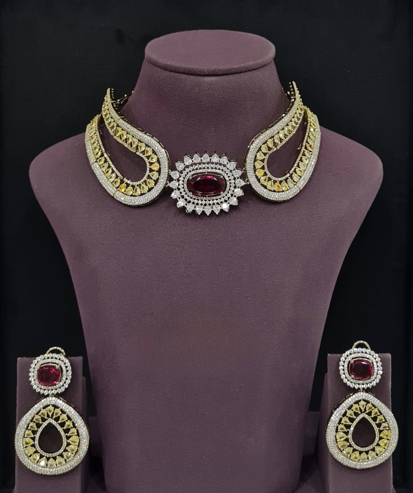 Cz Necklace 11115 - KRISHNA'S SWETA JEWELLERY