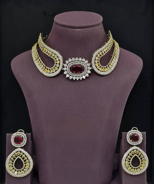 Cz Necklace 11115 - KRISHNA'S SWETA JEWELLERY