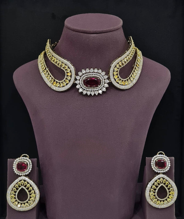 Cz Necklace 11115 - KRISHNA'S SWETA JEWELLERY