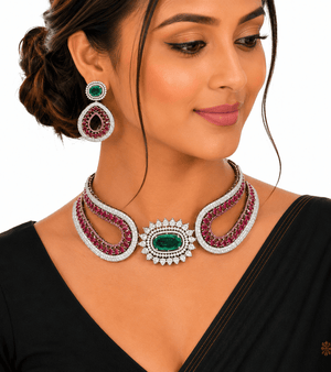 Cz Necklace 11115 - KRISHNA'S SWETA JEWELLERY