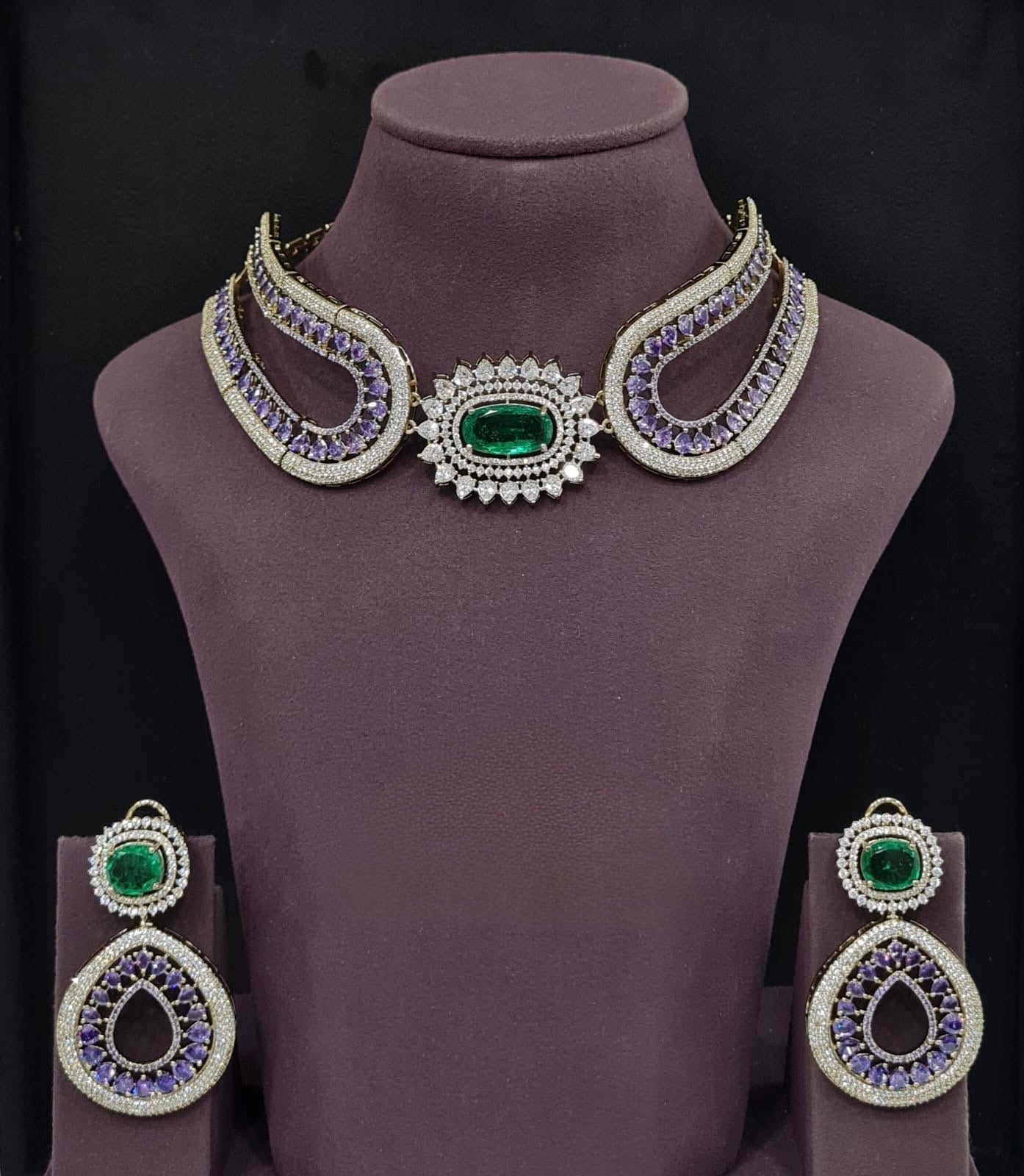 Cz Necklace 11115 - KRISHNA'S SWETA JEWELLERY