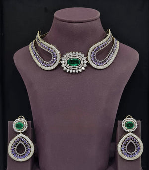 Cz Necklace 11115 - KRISHNA'S SWETA JEWELLERY