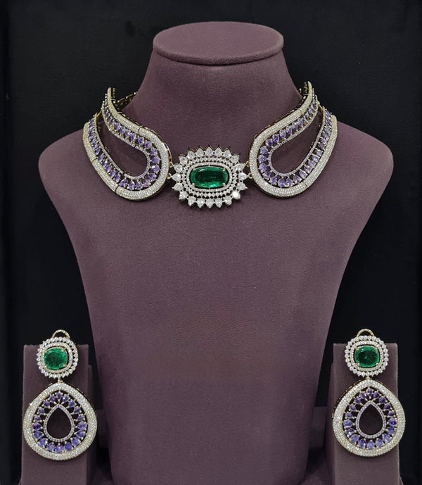Cz Necklace 11115 - KRISHNA'S SWETA JEWELLERY