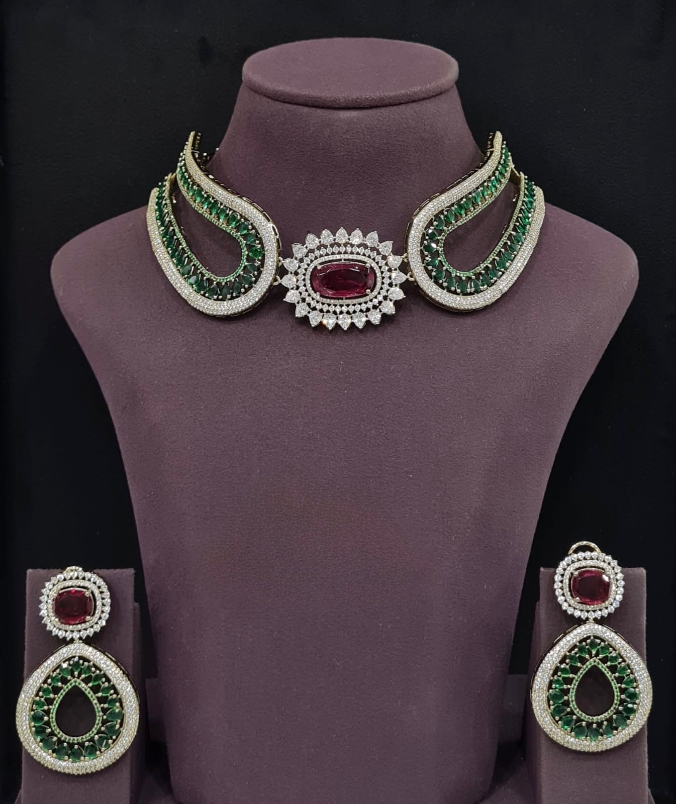 Cz Necklace 11115 - KRISHNA'S SWETA JEWELLERY