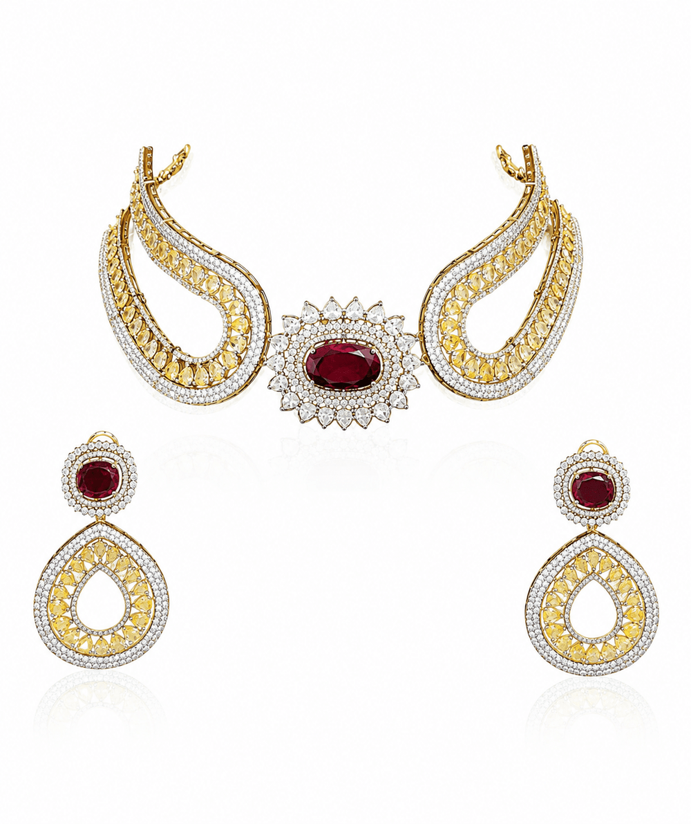 Cz Necklace 11115 - KRISHNA'S SWETA JEWELLERY