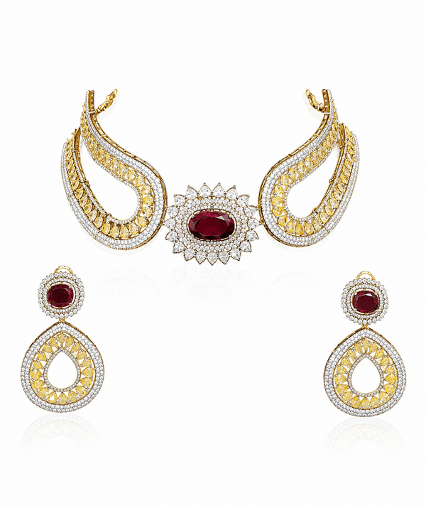 Cz Necklace 11115 - KRISHNA'S SWETA JEWELLERY