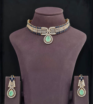 Cz Necklace 11204 - KRISHNA'S SWETA JEWELLERY