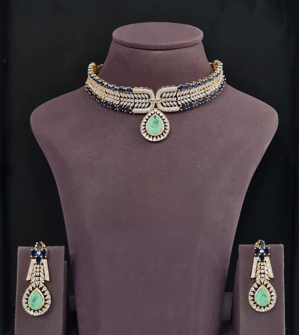 Cz Necklace 11204 - KRISHNA'S SWETA JEWELLERY