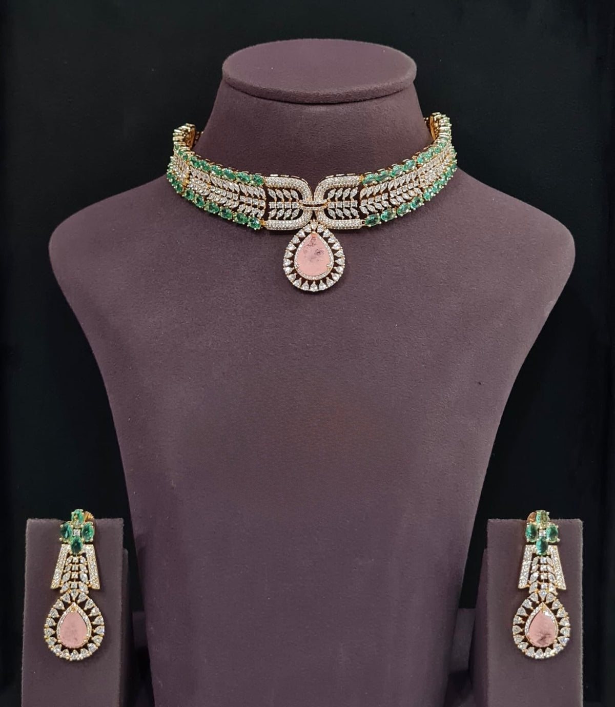 Cz Necklace 11204 - KRISHNA'S SWETA JEWELLERY
