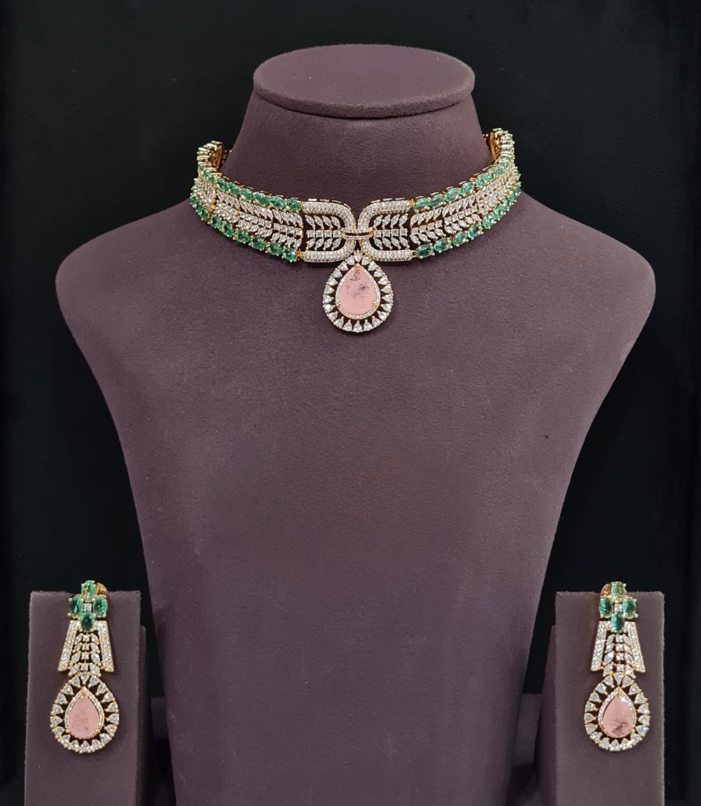 Cz Necklace 11204 - KRISHNA'S SWETA JEWELLERY