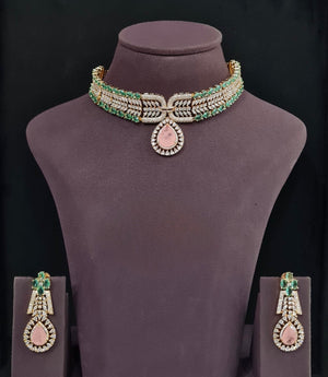 Cz Necklace 11204 - KRISHNA'S SWETA JEWELLERY