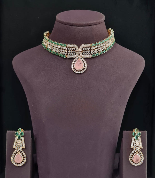Cz Necklace 11204 - KRISHNA'S SWETA JEWELLERY