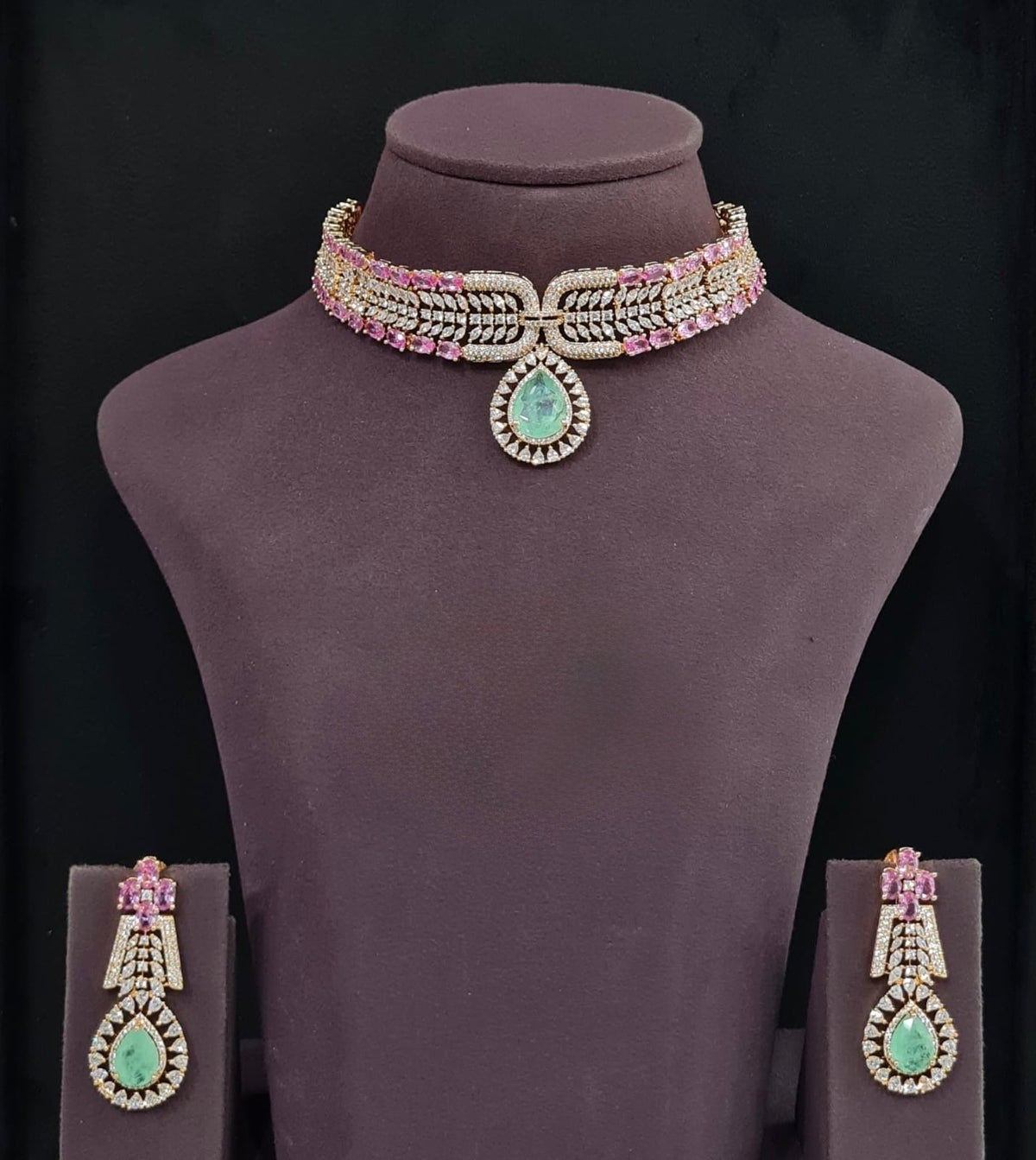 Cz Necklace 11204 - KRISHNA'S SWETA JEWELLERY