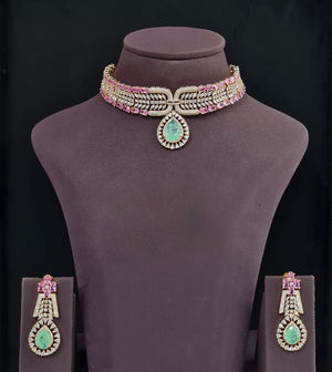 Cz Necklace 11204 - KRISHNA'S SWETA JEWELLERY