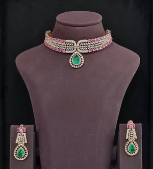 Cz Necklace 11204 - KRISHNA'S SWETA JEWELLERY