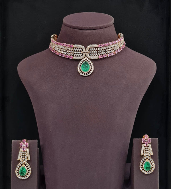 Cz Necklace 11204 - KRISHNA'S SWETA JEWELLERY