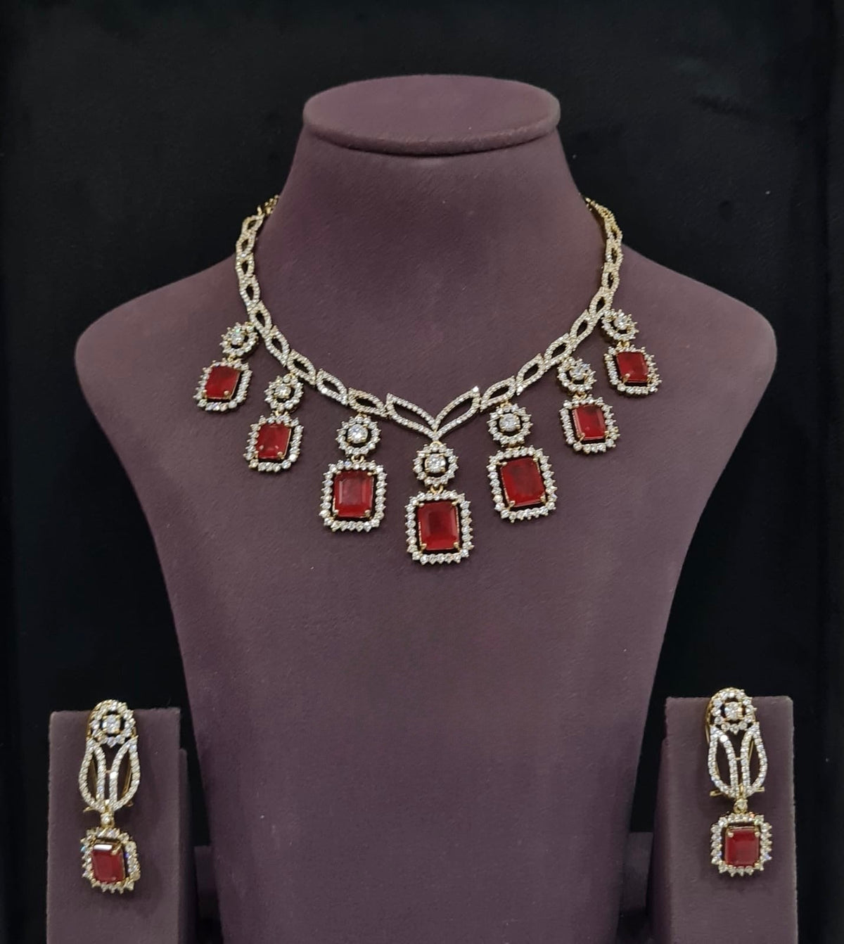 Cz Necklace 11228 - KRISHNA'S SWETA JEWELLERY