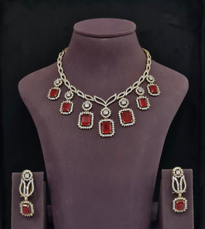 Cz Necklace 11228 - KRISHNA'S SWETA JEWELLERY