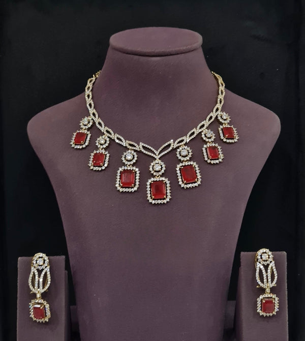Cz Necklace 11228 - KRISHNA'S SWETA JEWELLERY