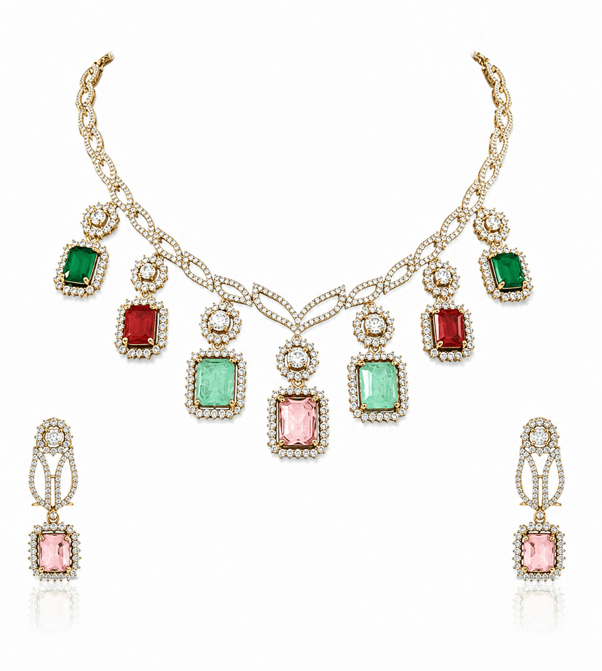 Cz Necklace 11228 - KRISHNA'S SWETA JEWELLERY